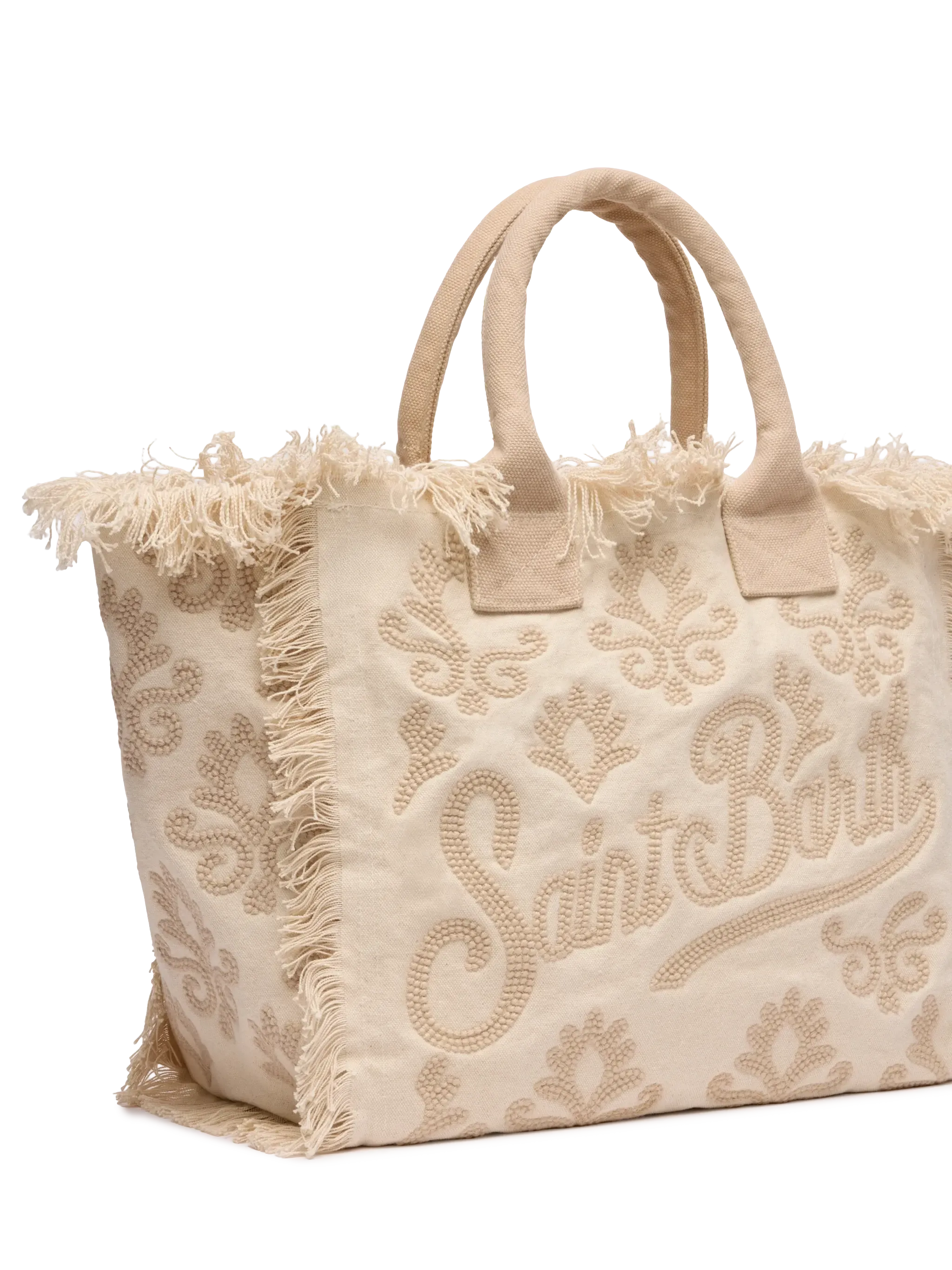 Vanity Rug white and beige cotton tote bag