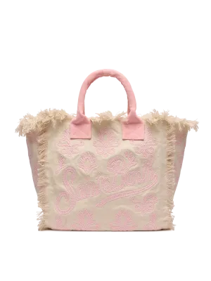 Vanity Rug white and pink cotton tote bag
