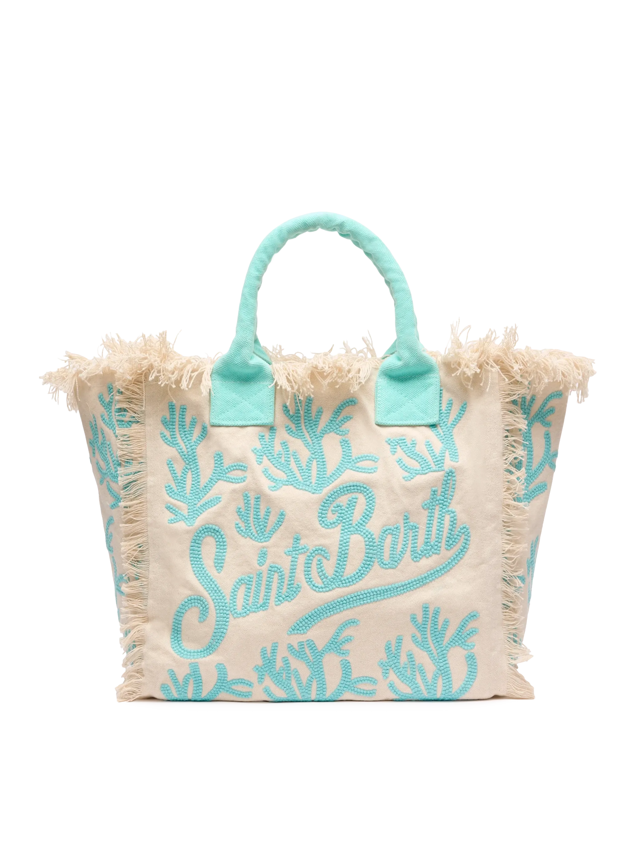 Vanity Rug white and water green cotton tote bag