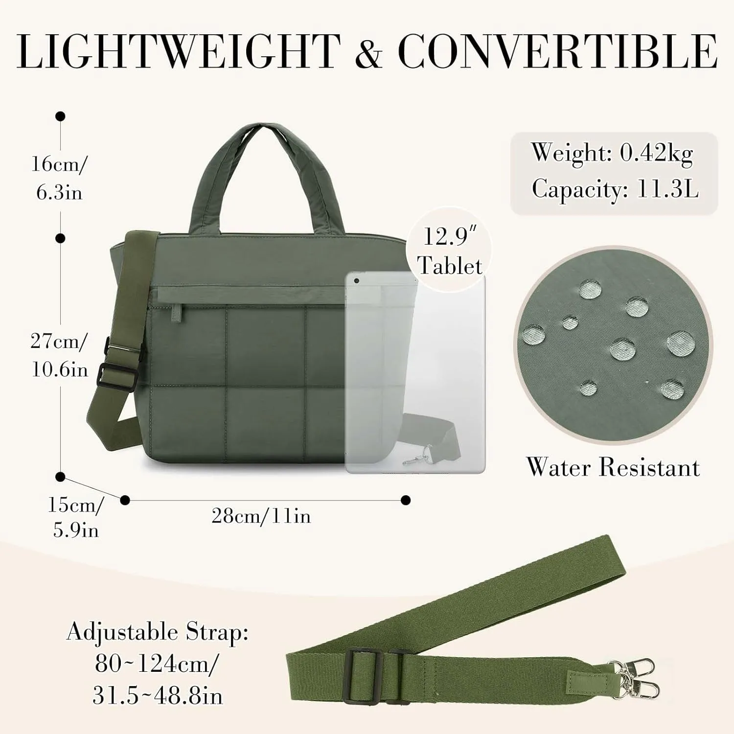VASCHY Small Puffer Tote Bag for Women, Lightweight Mini Quilted Crossbody Cute Satchel Puffy Tote Handbag Purse for Gym