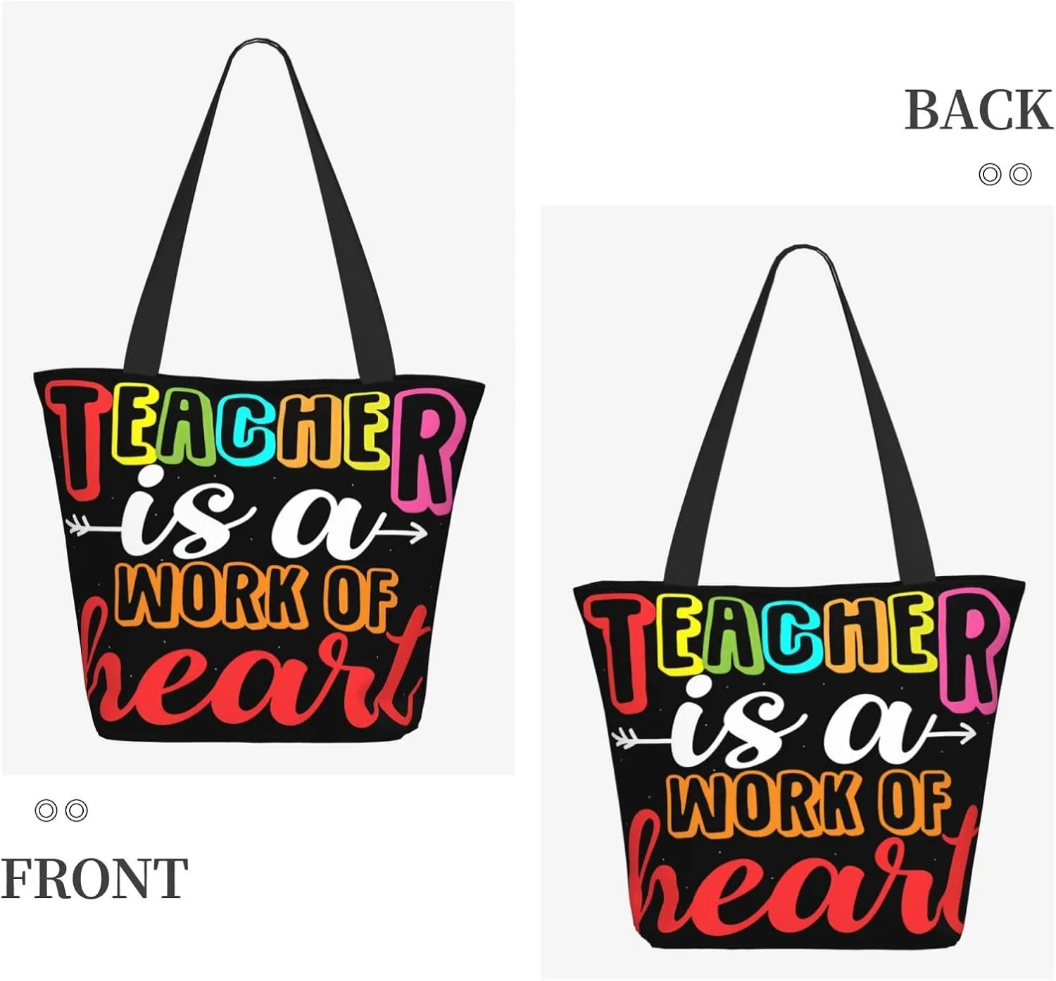 Vegan From My Head Tomatoes Vegetarian Tote Bag for Women Lightweight Shopping Handbag Large Capacity Shoulder Bag