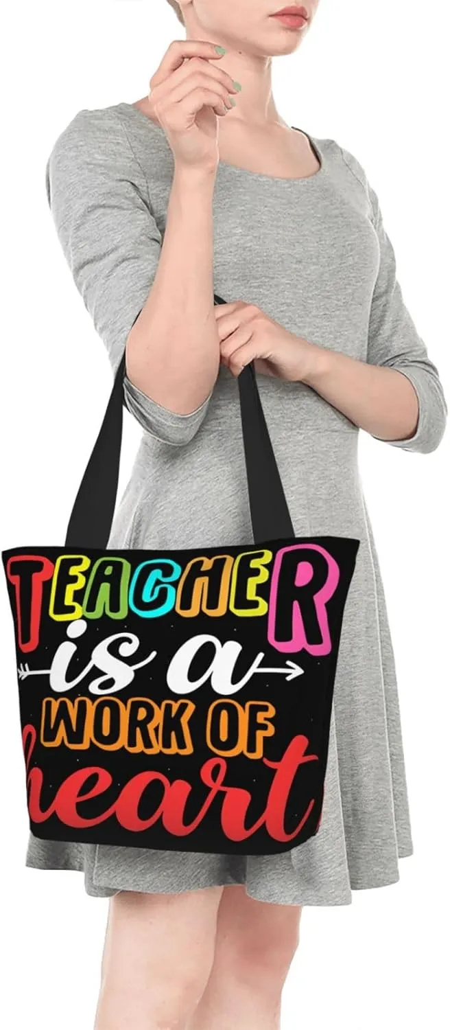 Vegan From My Head Tomatoes Vegetarian Tote Bag for Women Lightweight Shopping Handbag Large Capacity Shoulder Bag