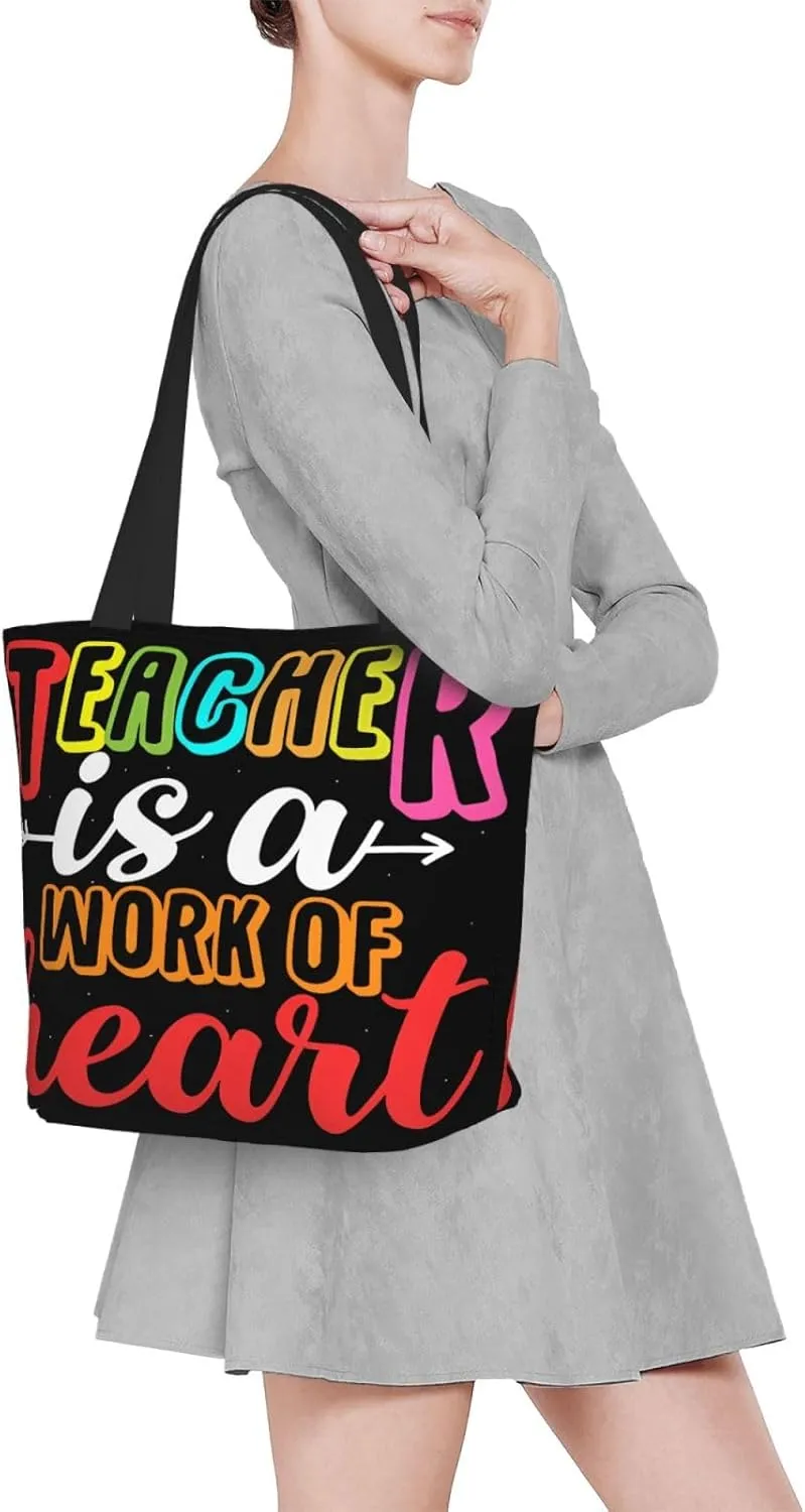 Vegan From My Head Tomatoes Vegetarian Tote Bag for Women Lightweight Shopping Handbag Large Capacity Shoulder Bag