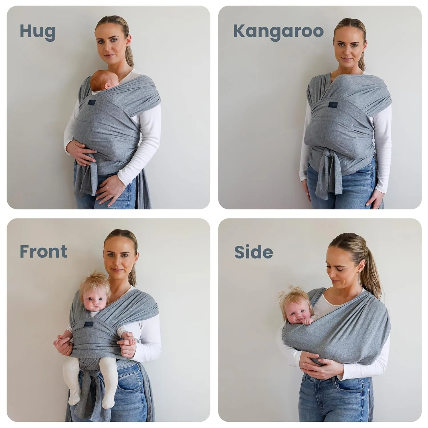 Versatile Gray & Black Baby Carrier Wrap: Comfortable, Soft & Supportive, Adjustable Ring Sling for Mom & Dad, Ideal for Baby Registry, Newborn to Toddler, Baby Shower