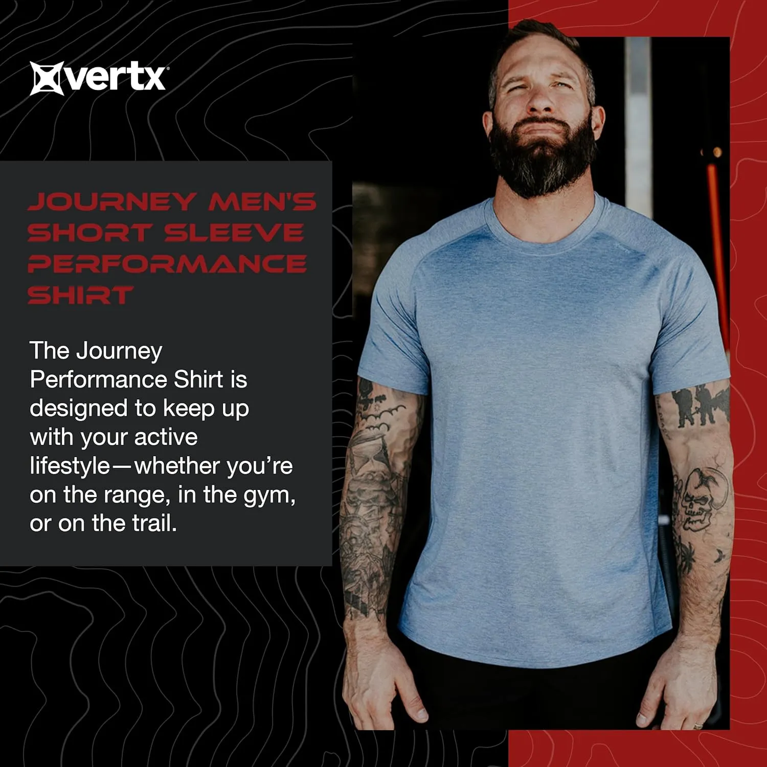 Vertx Men’s Journey Performance Short Sleeve Shirt, Lightweight, Moisture-Wicking, Breathable, Relaxed-Fit