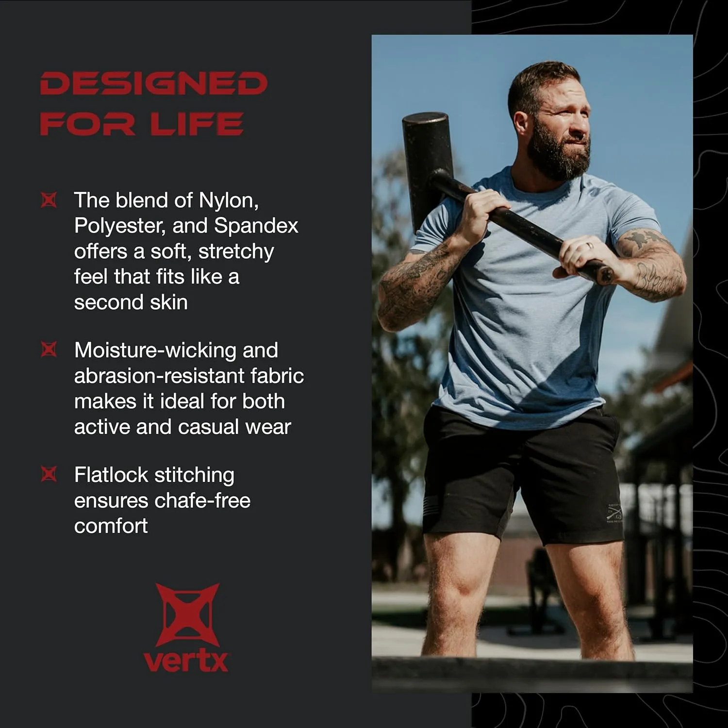 Vertx Men’s Journey Performance Short Sleeve Shirt, Lightweight, Moisture-Wicking, Breathable, Relaxed-Fit