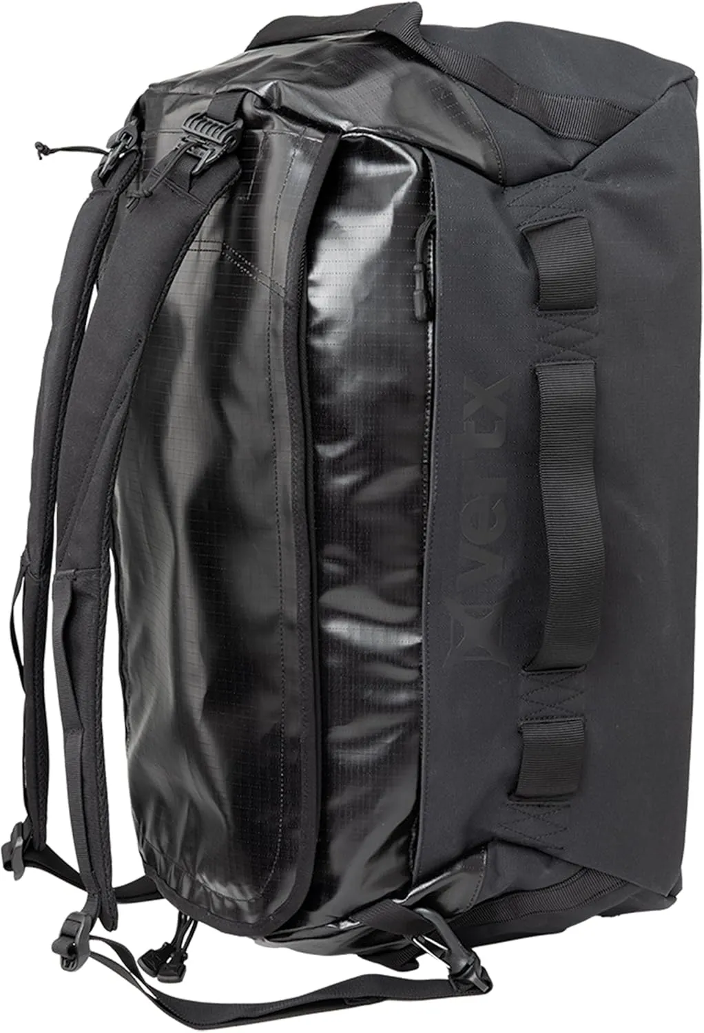 Vertx RLT Tactical Travel Duffel Bag Backpack for Men and Women, Compatible with Vertx Tactigami for Survival EDC Gear, CCW Concealed Carry, Hunting Luggage, 50L, Black