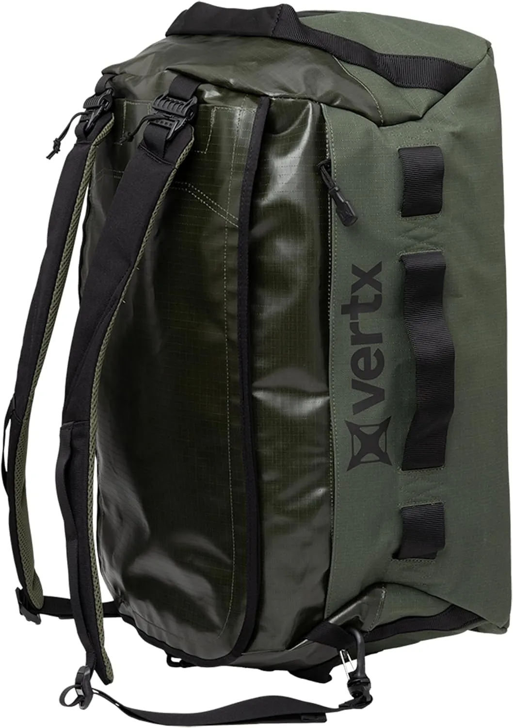 Vertx RLT Tactical Travel Duffel Bag Backpack for Men and Women, Compatible with Vertx Tactigami for Survival EDC Gear, CCW Concealed Carry, Hunting Luggage, 50L, OD Green