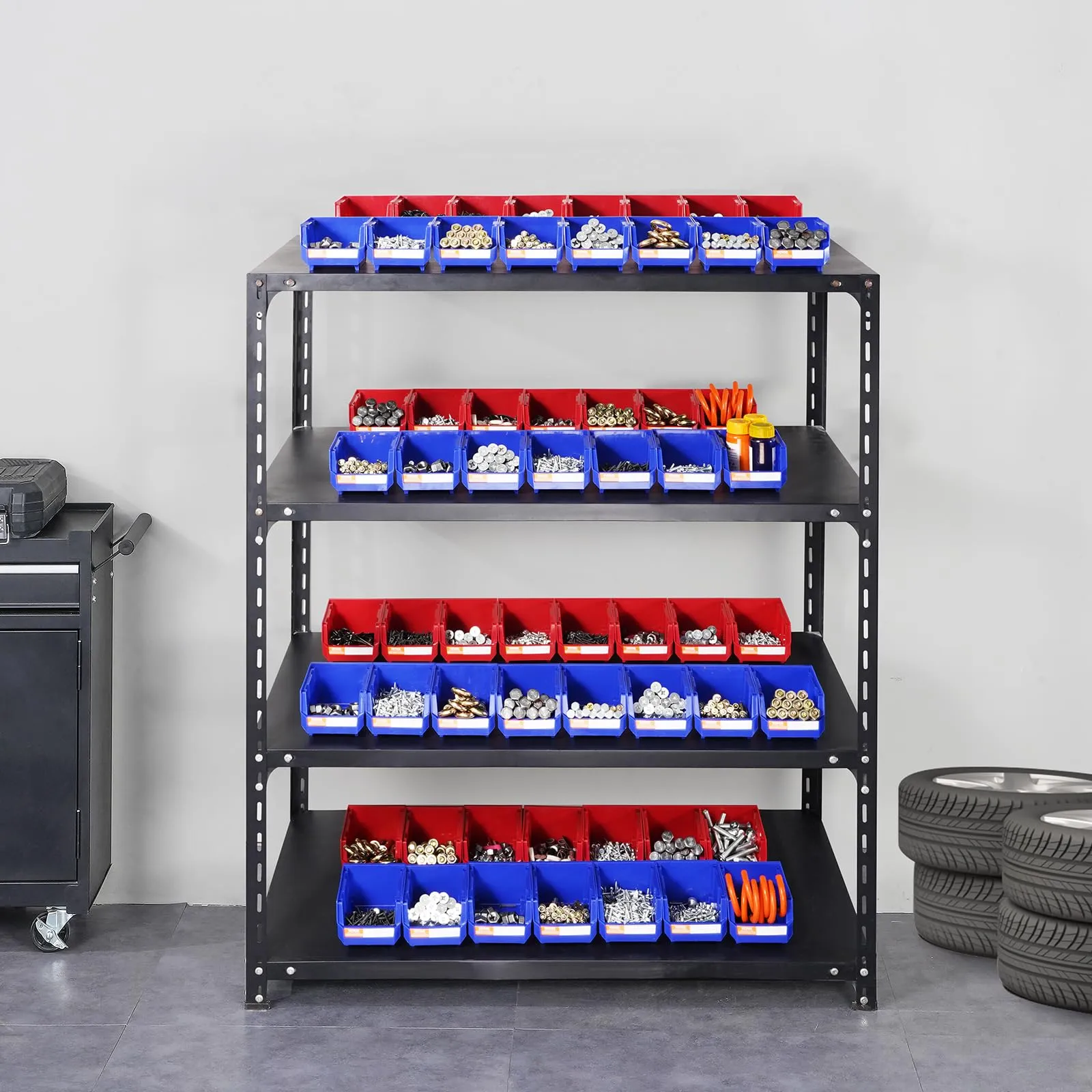 VEVOR Plastic Stackable Storage Bins 24 Pack (5 x 4 x 3-Inch), Hanging Stackable Storage Organizer Bins, Heavy Duty Stacking Containers for Closet,
