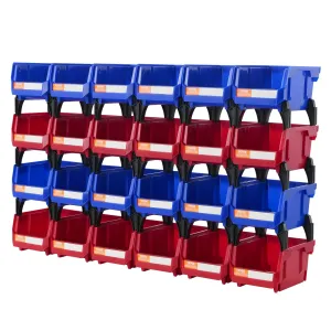 VEVOR Plastic Stackable Storage Bins 24 Pack (5 x 4 x 3-Inch), Hanging Stackable Storage Organizer Bins, Heavy Duty Stacking Containers for Closet,
