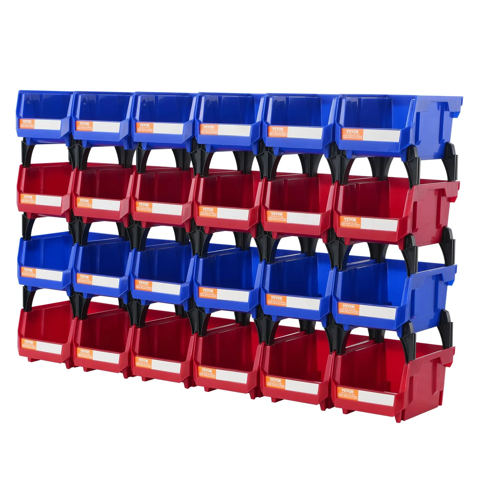 VEVOR Plastic Stackable Storage Bins 24 Pack (5 x 4 x 3-Inch), Hanging Stackable Storage Organizer Bins, Heavy Duty Stacking Containers for Closet,