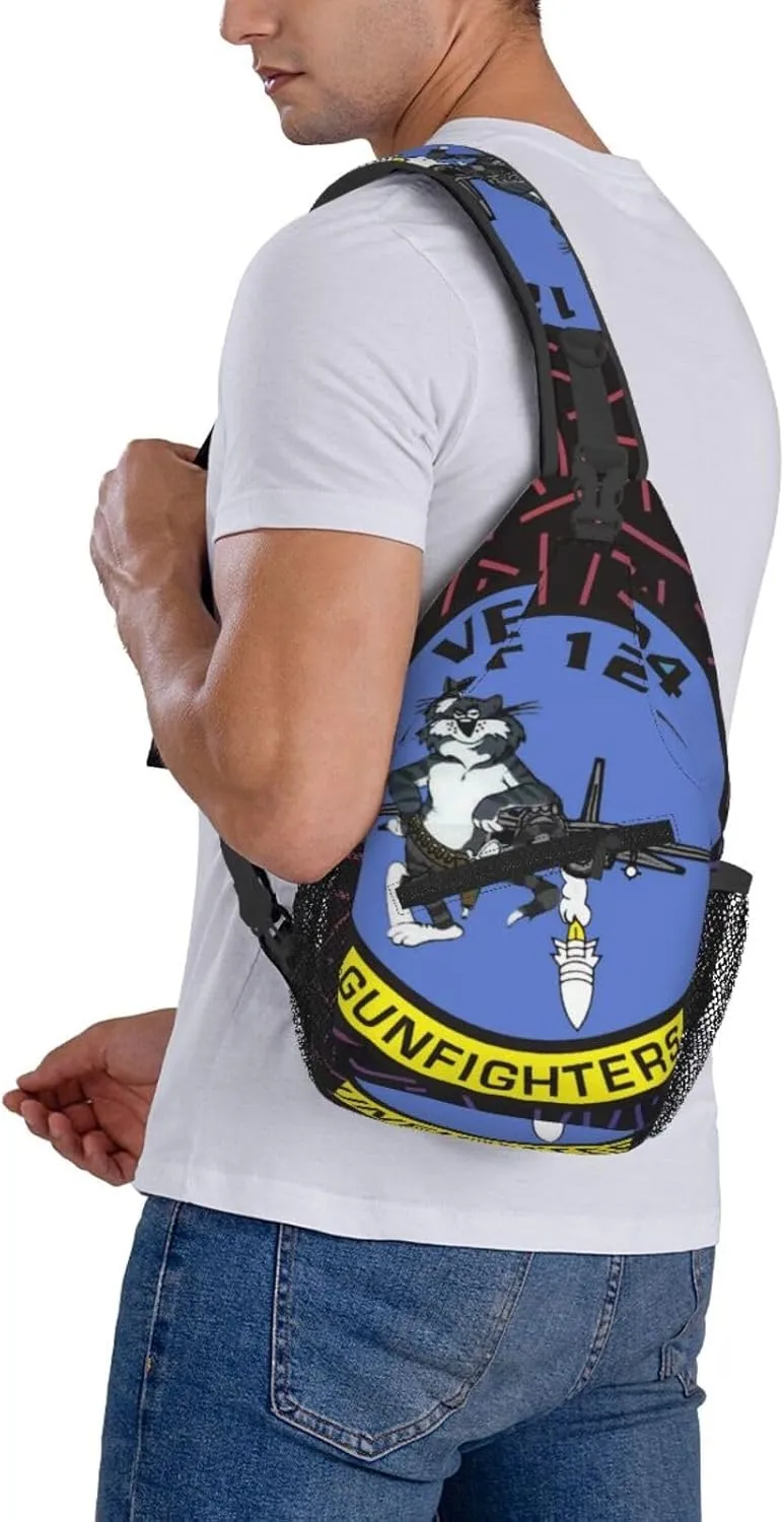 Vf 124 Gunfighters Crossbody Backpack For Men Women Sling Shoulder Dachshunds Dog Chest Bag Lightweight One Strap Multipurpose Travel Hiking Daypack