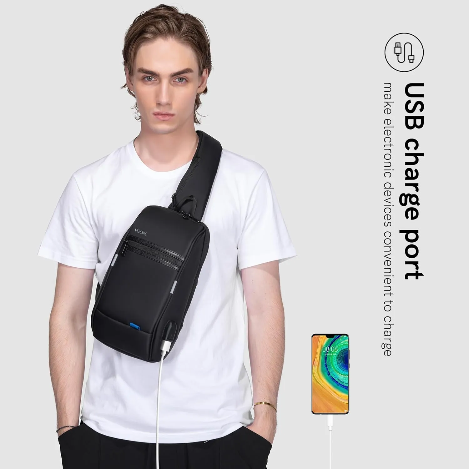 VGOAL Crossbody Bag Sling Bag for Women Men Sling Backpack Mini Backpack Daypack Crossbody for Travel Sport Running Hiking (FG6307)