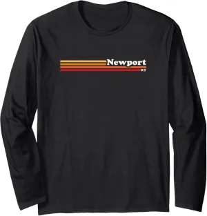 Vintage 1980s Graphic Style Newport Kentucky Long Sleeve T-Shirt