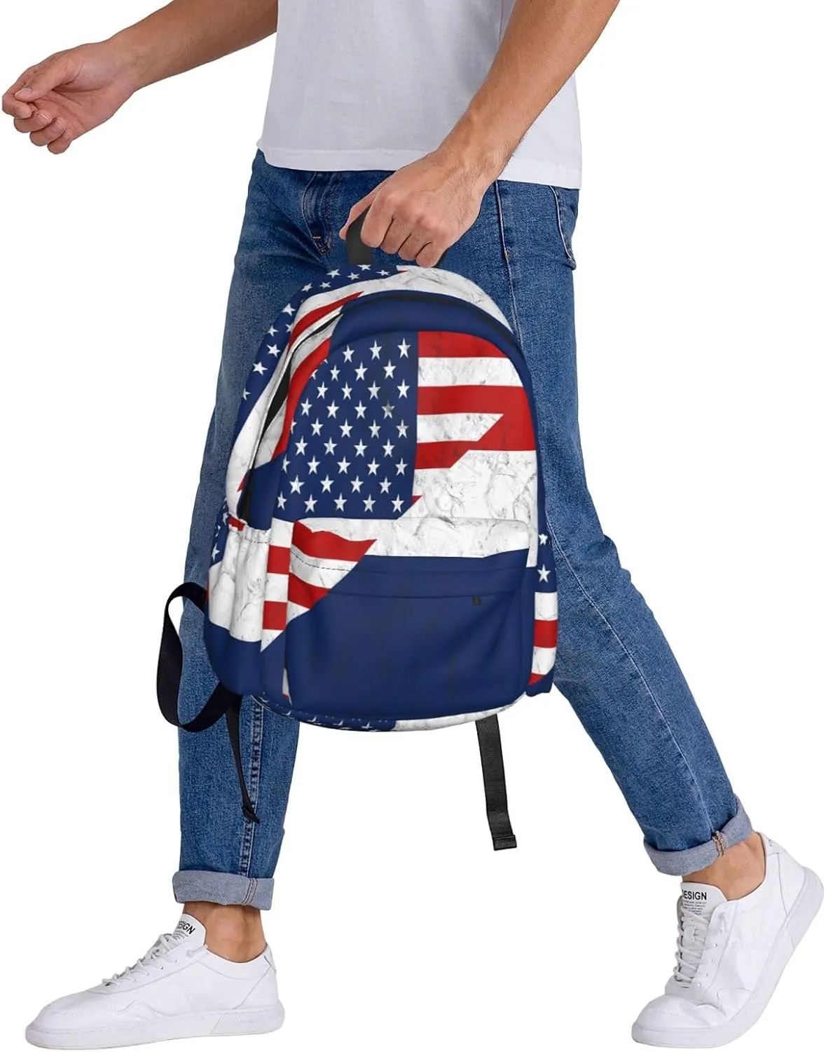 Vintage American Netherlands Flag Large Travel Backpack Casual Backpacks Laptop Daypack Working Rucksack Lightweight Back Pack Sports Bag with Adjustable Shoulder Strap