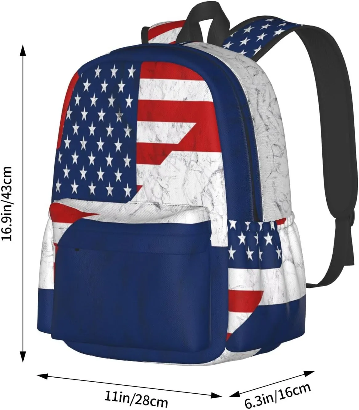 Vintage American Netherlands Flag Large Travel Backpack Casual Backpacks Laptop Daypack Working Rucksack Lightweight Back Pack Sports Bag with Adjustable Shoulder Strap