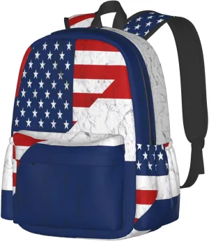 Vintage American Netherlands Flag Large Travel Backpack Casual Backpacks Laptop Daypack Working Rucksack Lightweight Back Pack Sports Bag with Adjustable Shoulder Strap