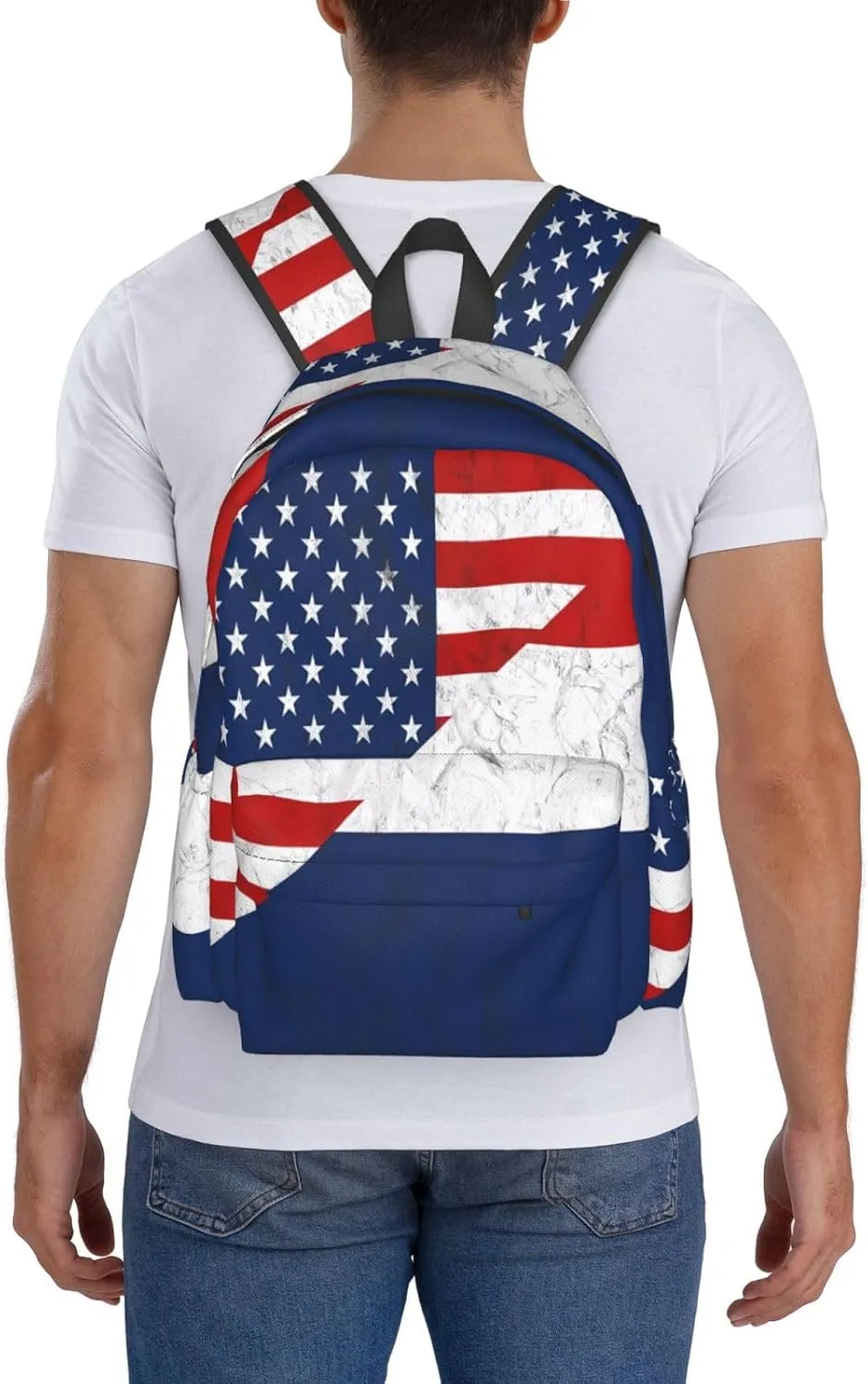 Vintage American Netherlands Flag Large Travel Backpack Casual Backpacks Laptop Daypack Working Rucksack Lightweight Back Pack Sports Bag with Adjustable Shoulder Strap