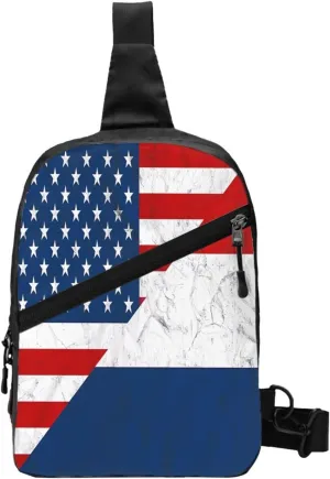 Vintage American Netherlands Flag Packable Crossbody Bag Portable Sling Bags Foldable Travel Daypack Reusable Sports Shoulder Backpack Diagonally Chest Bag for Workout