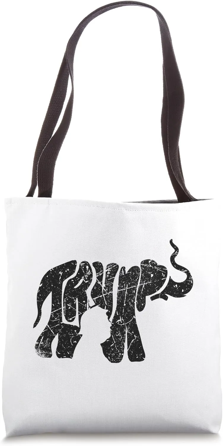Vintage Elephant Trump Silhouette Republican Supporter Tote Bag