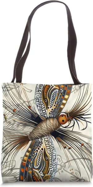 Vintage Paisley Dry Flies Stimulator Decor Tote Bag