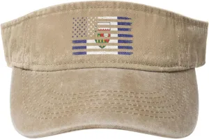 Vintage US and Flag of The Northwest Territories Sun Visor Hats for Women Men Cotton Adjustable Sports Empty Top Golf Cap