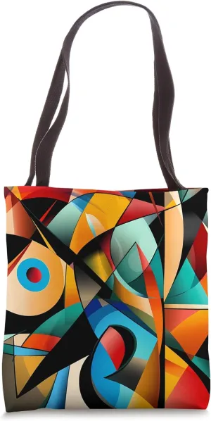 Vivid Cubism Dizzy Abstract Art Tote Bag