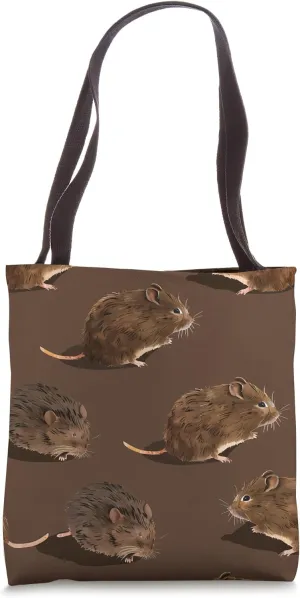 Vole Minimalist Animal Wildlife Pattern Tote Bag