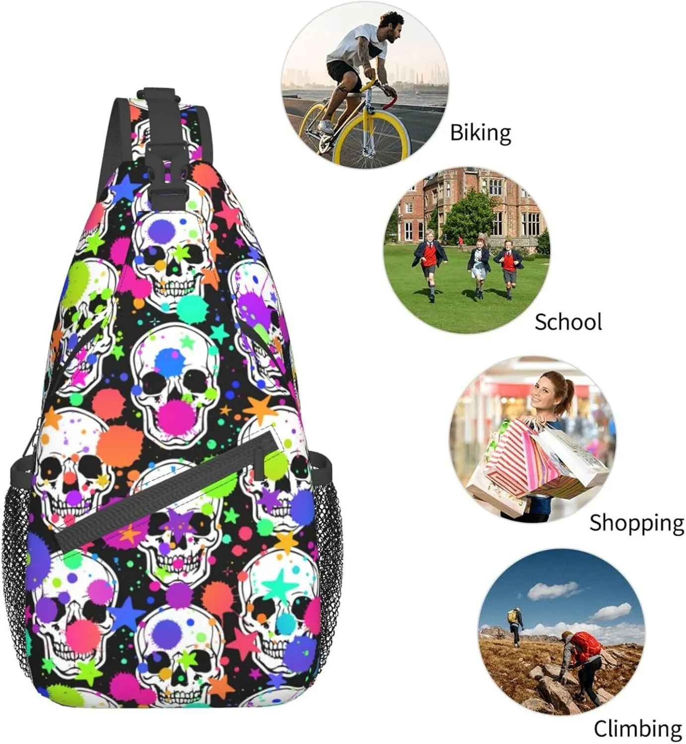 VOOHDDY Sling Bag For Women Men Travel Hiking Backpack Crossbody Shoulder Chest Bags Casual Daypack Sport