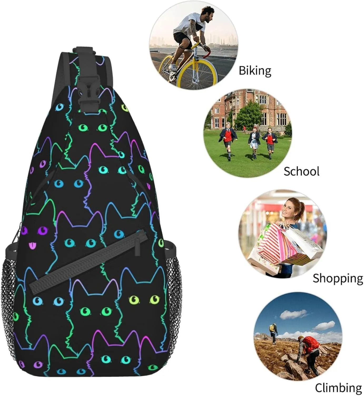 VOOHDDY Sling Bag For Women Men Travel Hiking Backpack Crossbody Shoulder Chest Bags Casual Daypack Sport