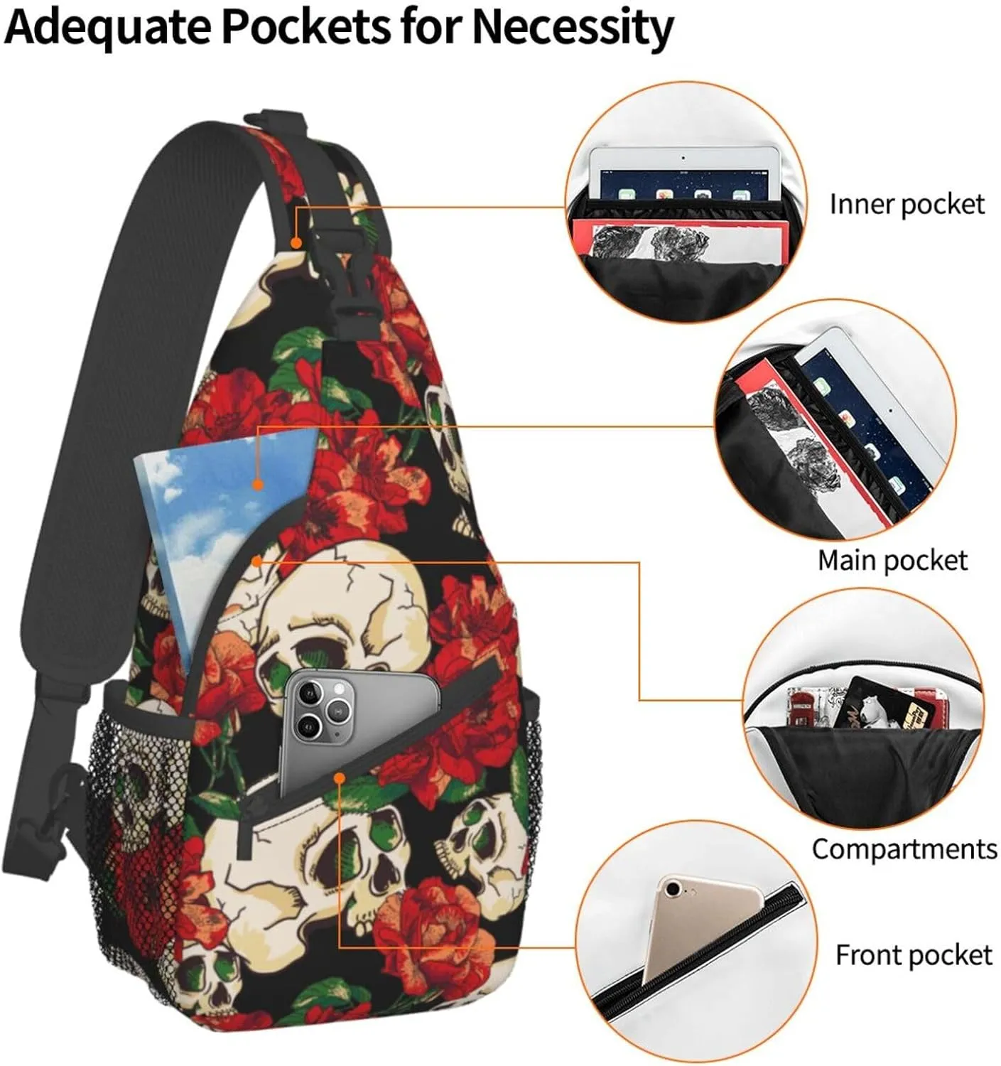 VOOHDDY Sling Bag For Women Men Travel Hiking Backpack Crossbody Shoulder Chest Bags Casual Daypack Sport