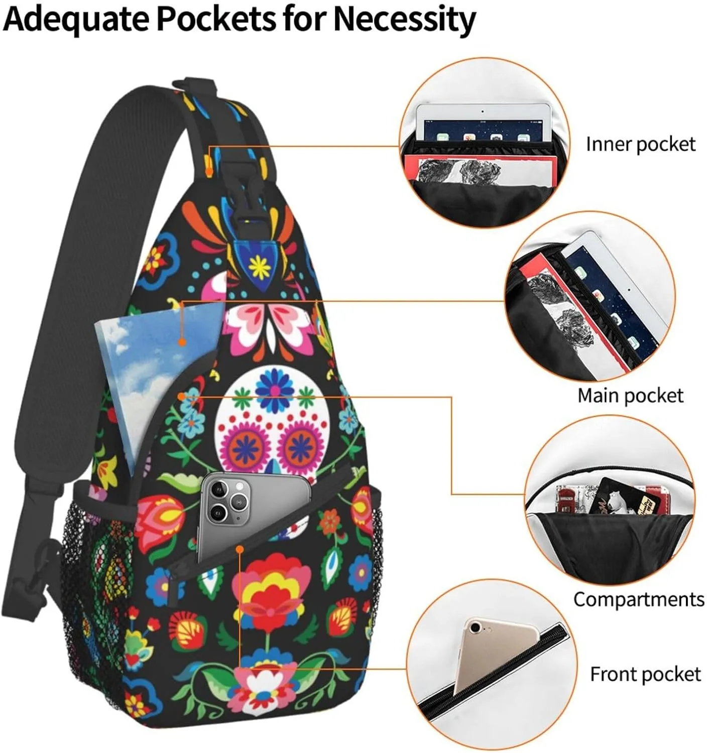 VOOHDDY Sling Bag For Women Men Travel Hiking Backpack Crossbody Shoulder Chest Bags Casual Daypack Sport
