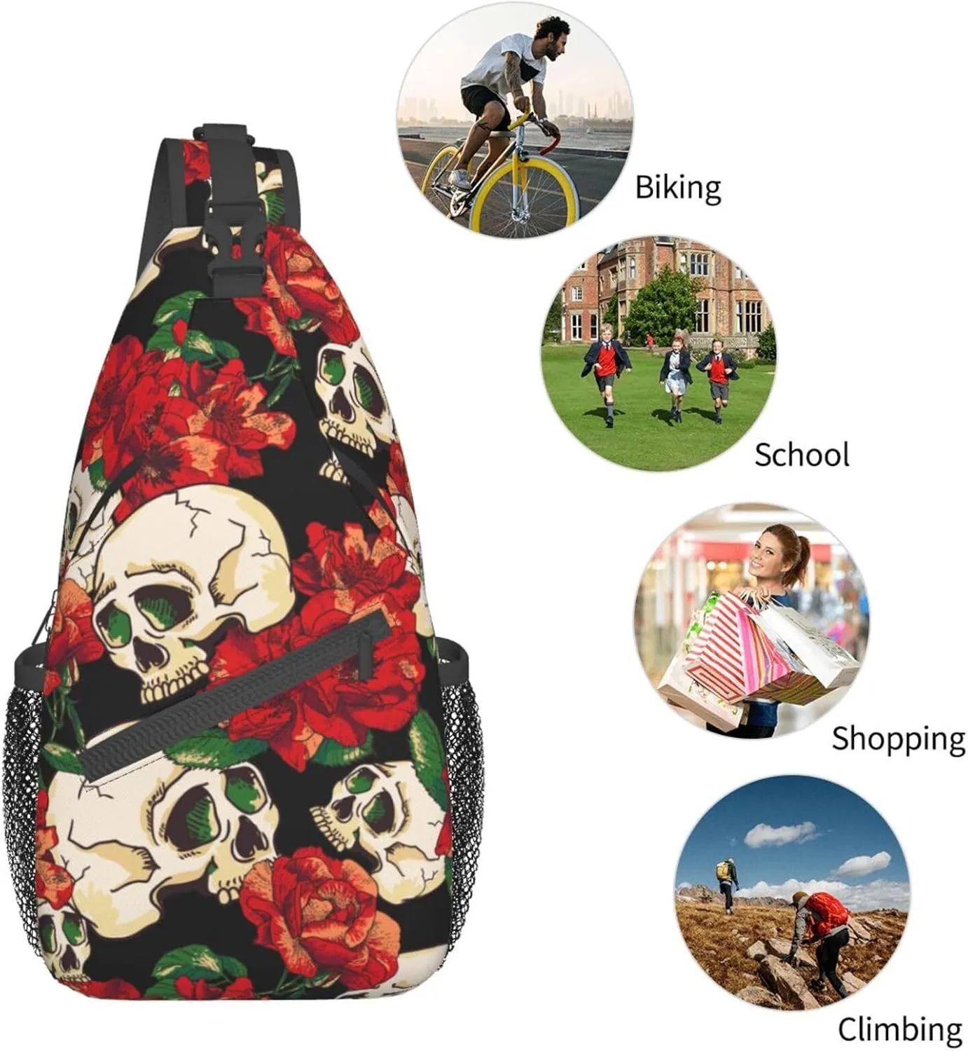 VOOHDDY Sling Bag For Women Men Travel Hiking Backpack Crossbody Shoulder Chest Bags Casual Daypack Sport