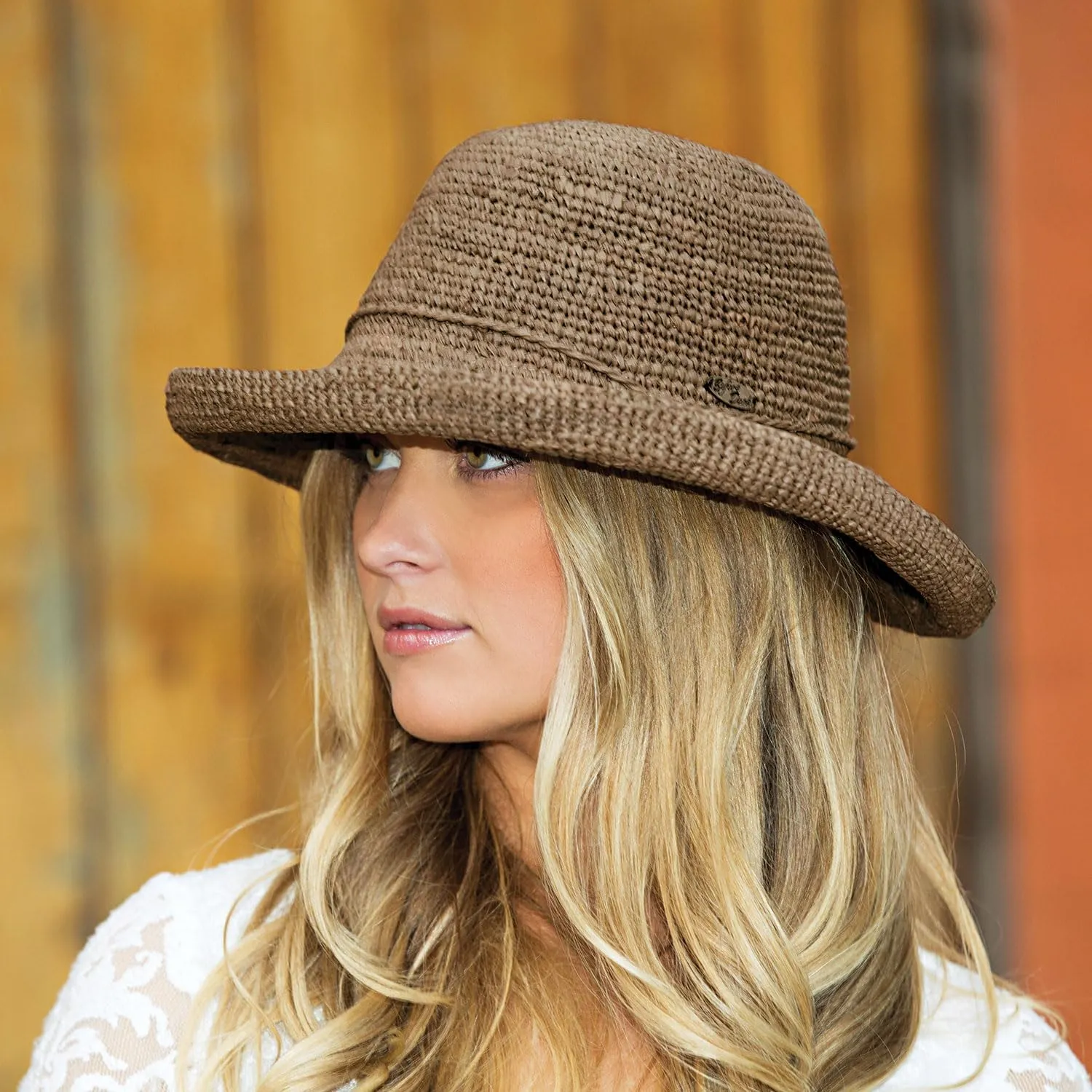 Wallaroo Hat Company – Women’s Petite Catalina Sun Hat – Wide Brim, Natural Fiber, Adjustable Sizing for Smaller Crown Sizes
