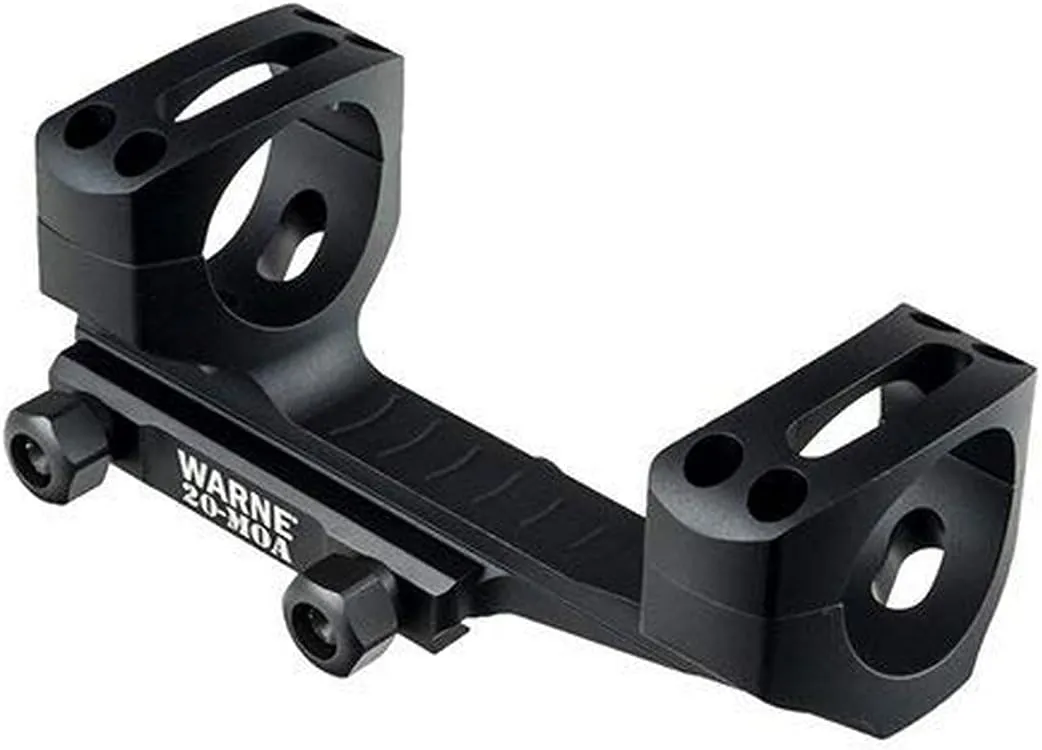 WARNE LRSKEL30TW 20MOA, Extended Skeletonized 30mm MSR Mount, in-Built 20MOA, Steel Threaded Inserts, Black