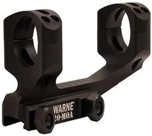 WARNE LRSKEL34TW 20MOA, Extended Skeletonized 34mm MSR Mount, in-Built 20MOA, Steel Threaded Inserts, Black