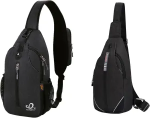 WATERFLY Crossbody Sling Backpack Sling Bag Travel Hiking Chest Bag Daypack