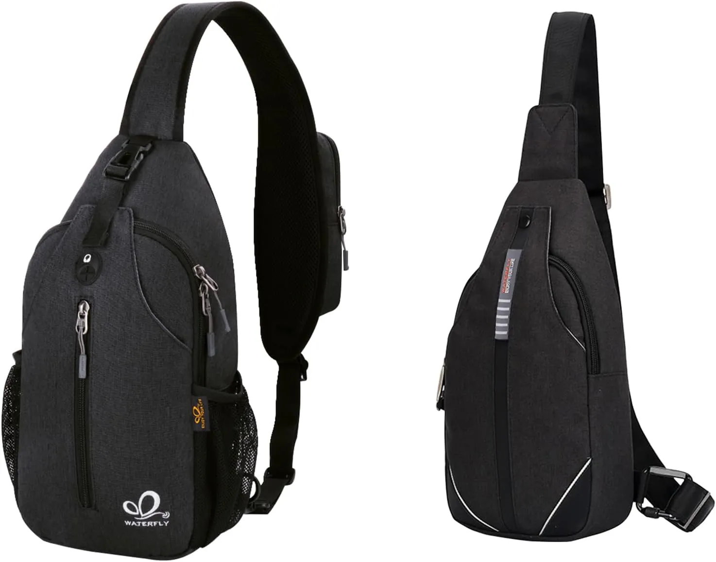 WATERFLY Crossbody Sling Backpack Sling Bag Travel Hiking Chest Bag Daypack