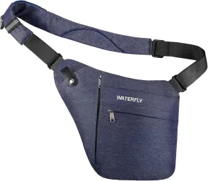 WATERFLY Sling Crossbody Chest Bag: Slim Anti-Theft Cross Body Bag Over Shoulder Backpack Stealth Side Pack Man Woman