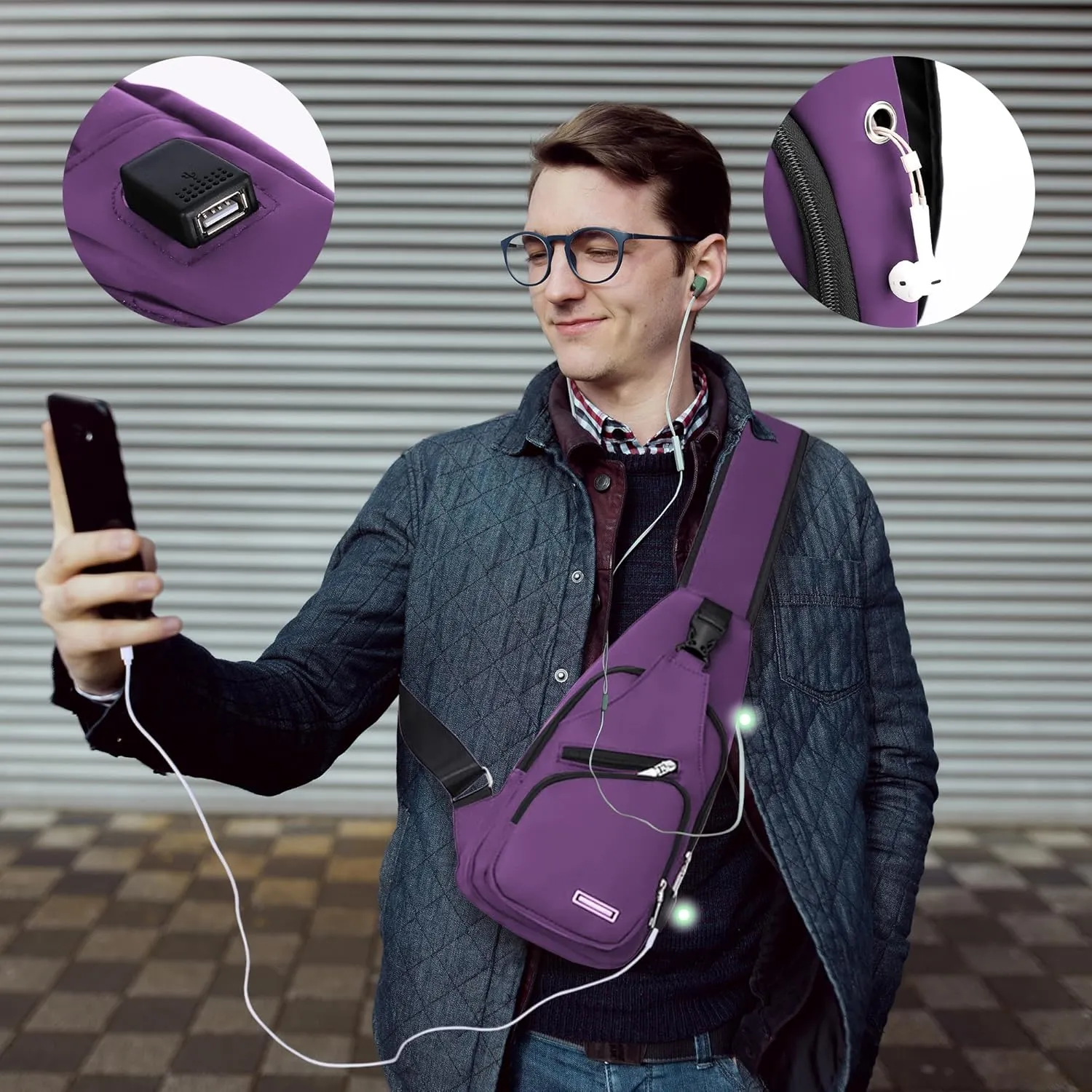 Waterproof Sling Bag Crossbody Backpack for Men Women Sling Backpack Hiking Daypack Multipurpose Cross Body Chest Bag