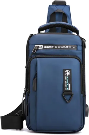 Waterproof Sling Bag for Men and Women,Chest Bag Shoulder Backpack Crossbody Backpack Hiking Daypack Travel Backpack(Blue)