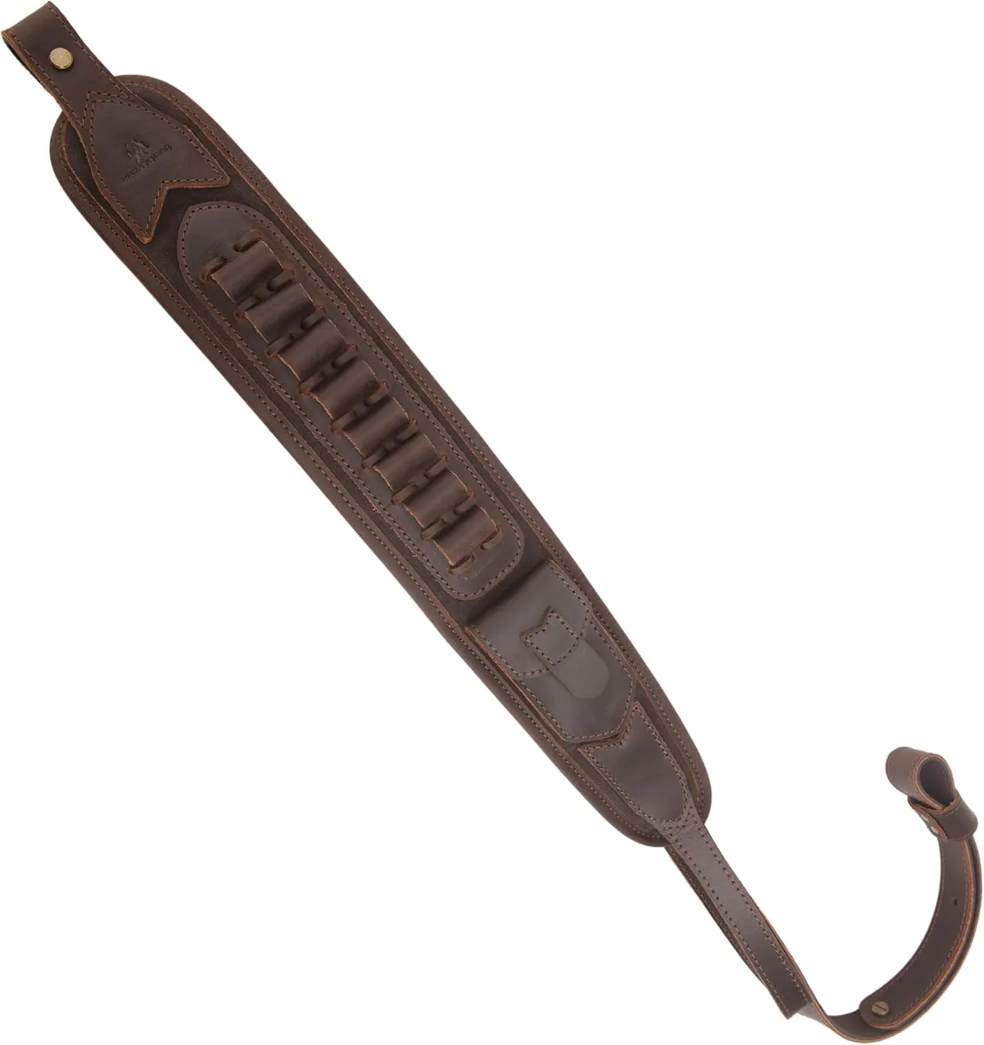 WAYNE'S DOG Leather Gun Sling Shell Holder Hunting Rifle Sling with Handle Strap for .308 .357 .30-30 .45-70 12GA