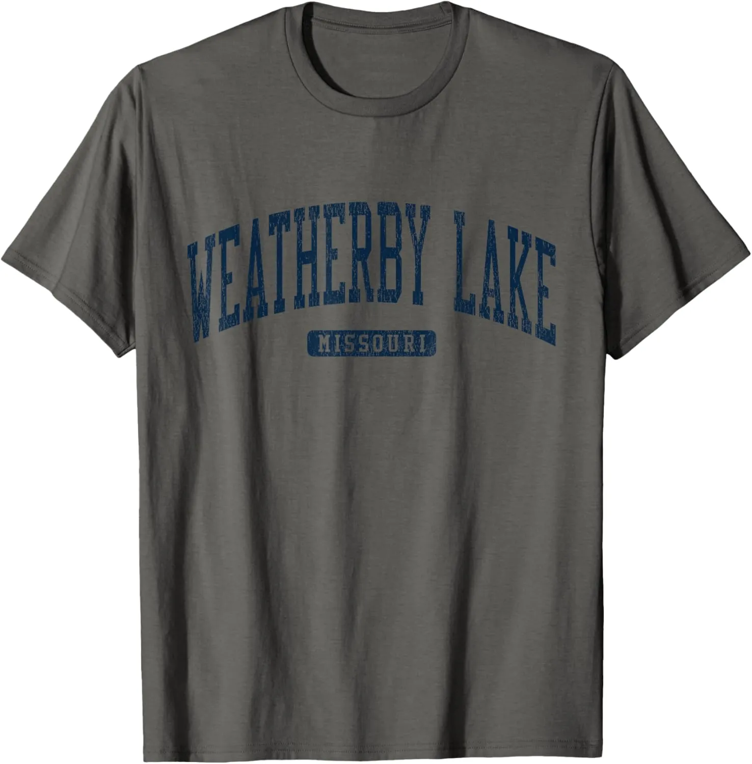Weatherby Lake Missouri MO College University Style Blue T-Shirt
