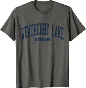 Weatherby Lake Missouri MO College University Style Blue T-Shirt