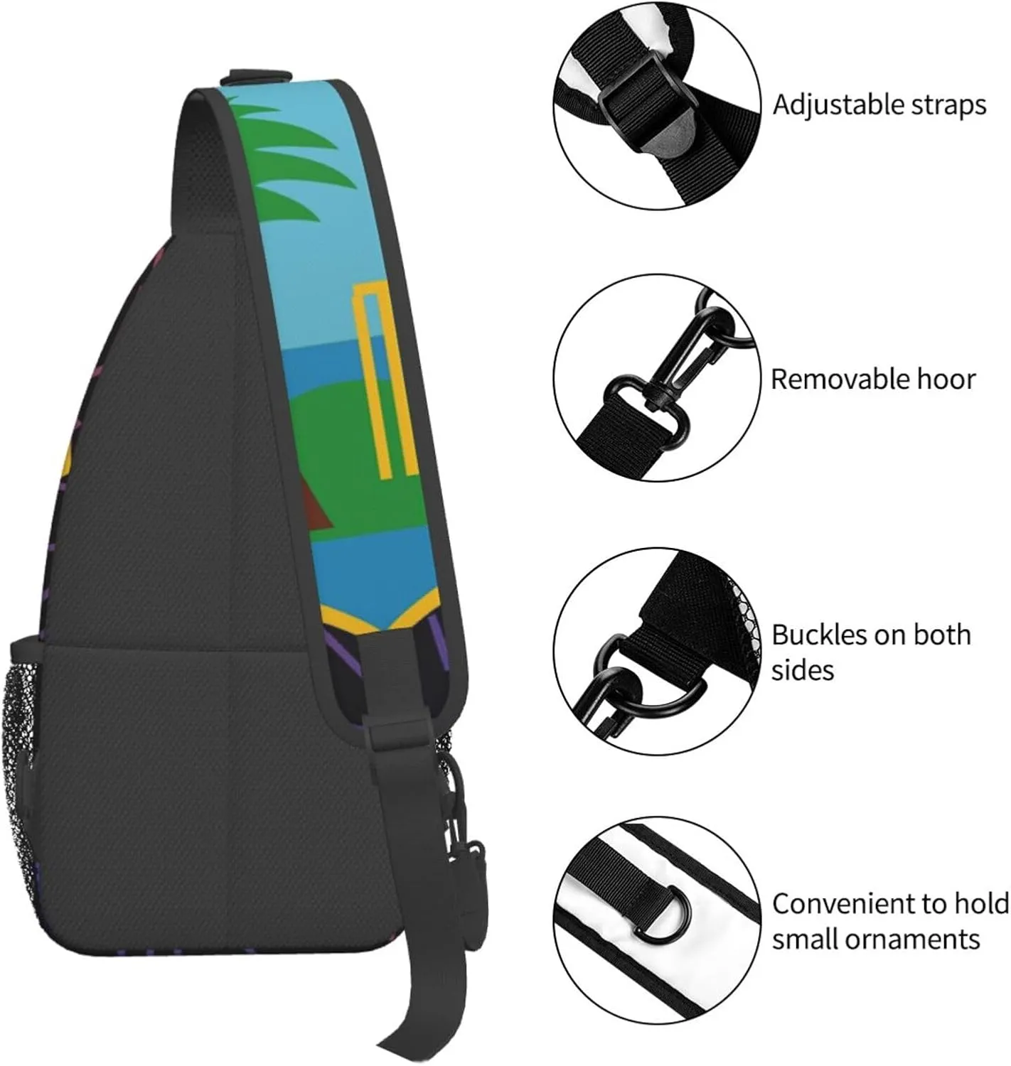 West Indies Small Crossbody Backpack Sling Bag For Men Women Mini One Shoulder Chest Bags Gym Sport Travel Hiking Daypack