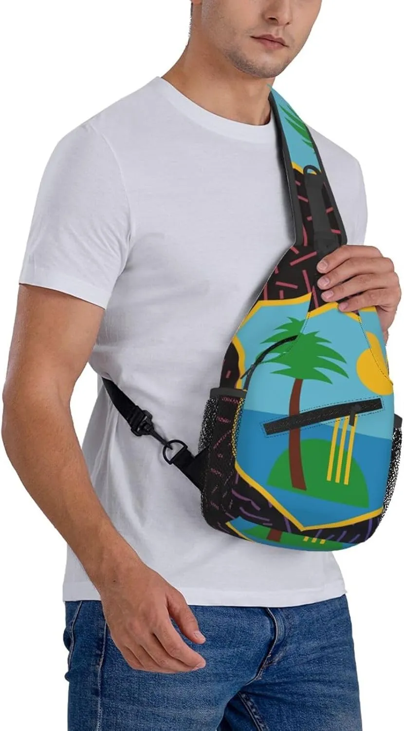 West Indies Small Crossbody Backpack Sling Bag For Men Women Mini One Shoulder Chest Bags Gym Sport Travel Hiking Daypack