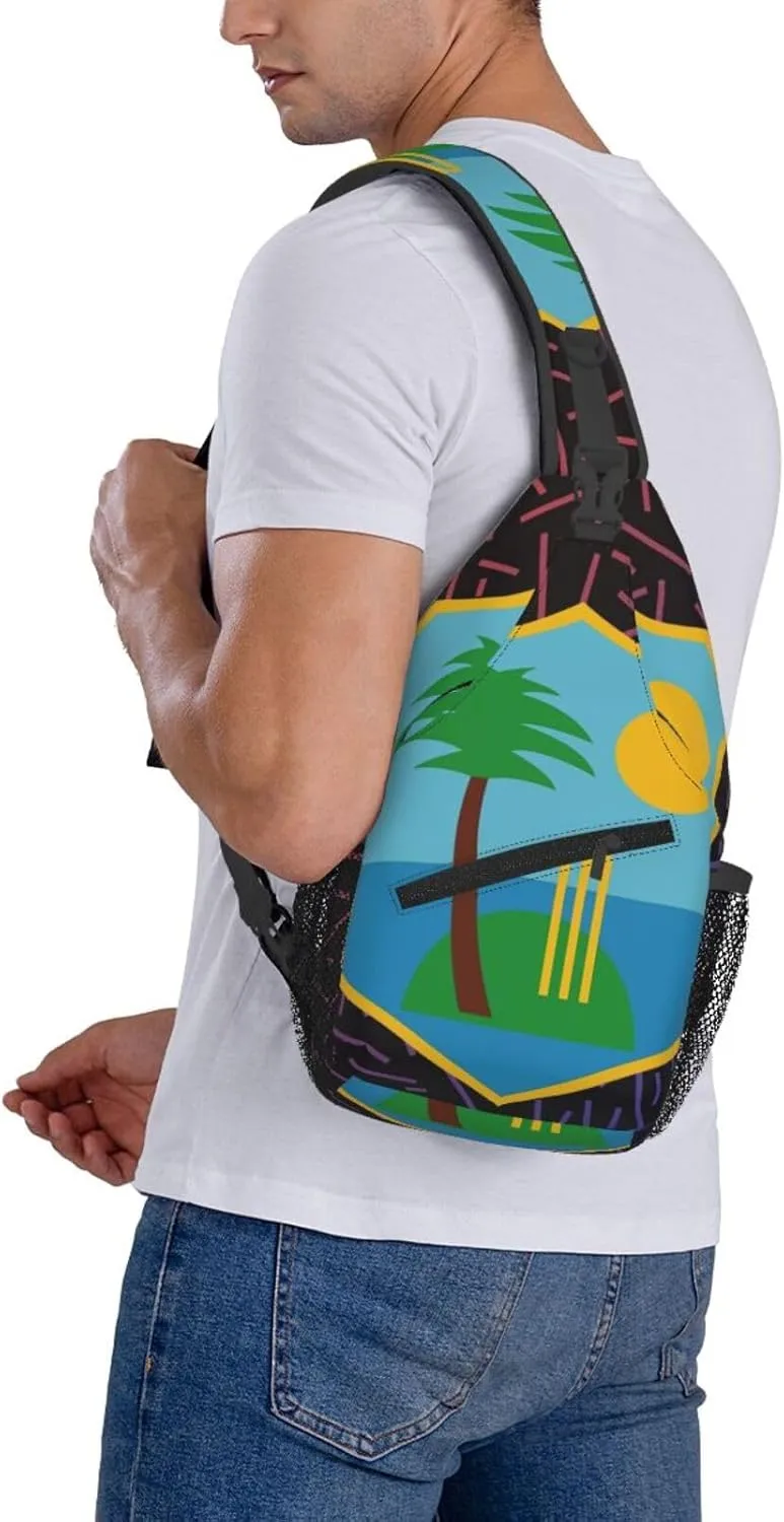 West Indies Small Crossbody Backpack Sling Bag For Men Women Mini One Shoulder Chest Bags Gym Sport Travel Hiking Daypack