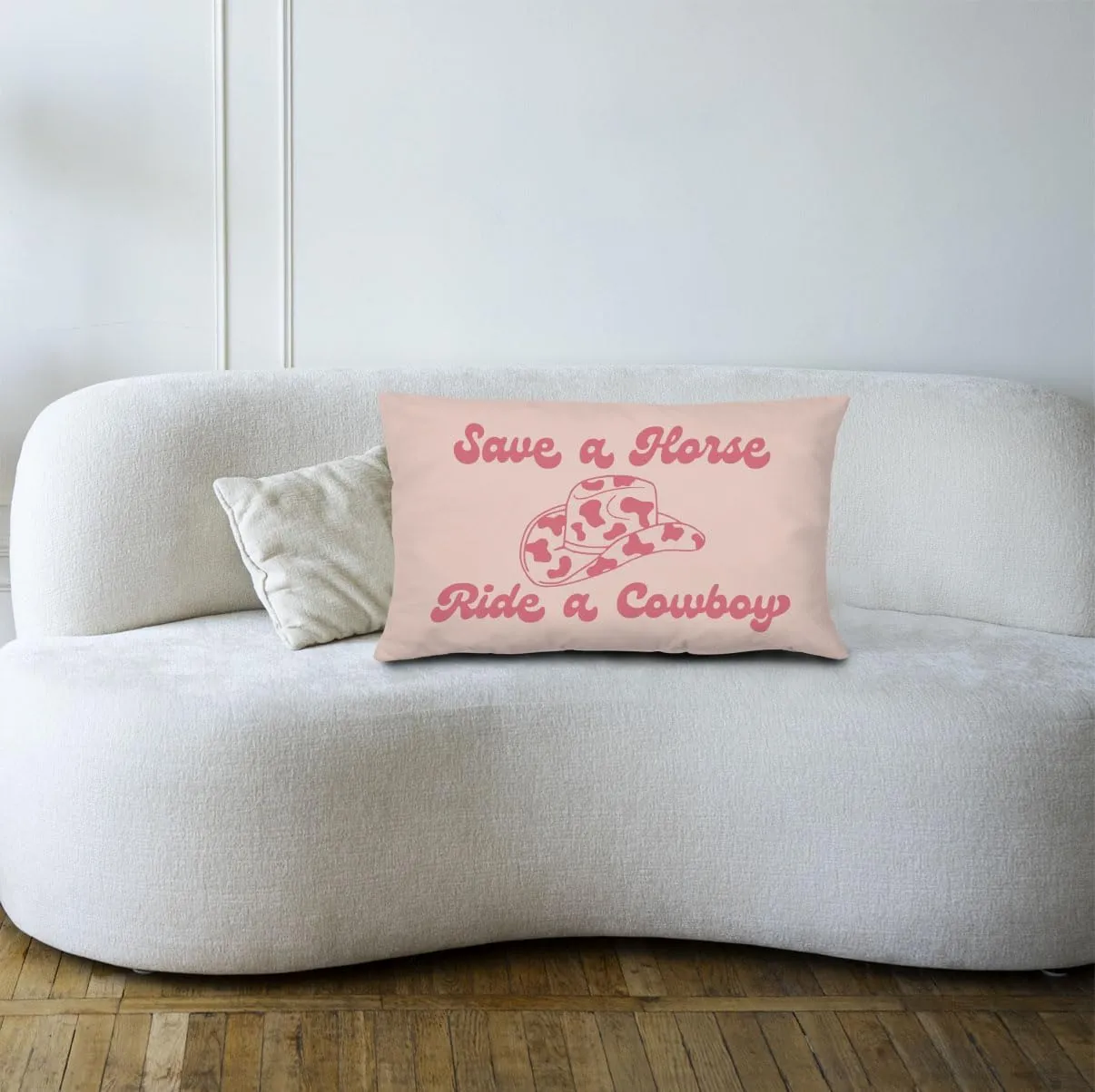 Western Cowgirl Pillow Covers,Pink Save a Horse Ride a Cowboy 12x20 Pillow Covers,Funny Cowgirl Pillows Throw Pillow Covers for Sofa Couch,Pink Western Pillowcases