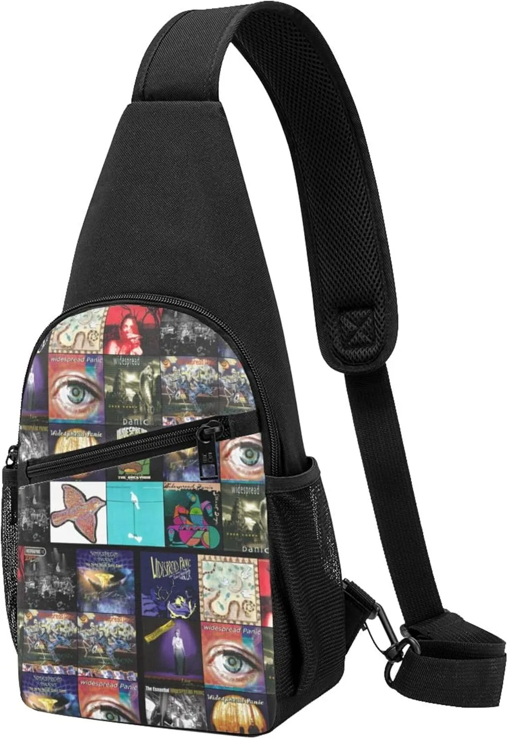 Widespread Music Panic Backpack Crossbody Sling Bag Daypack Fanny Pack Cross Body Bag for Men and Women Chest Bag Travel Hiking Daypack