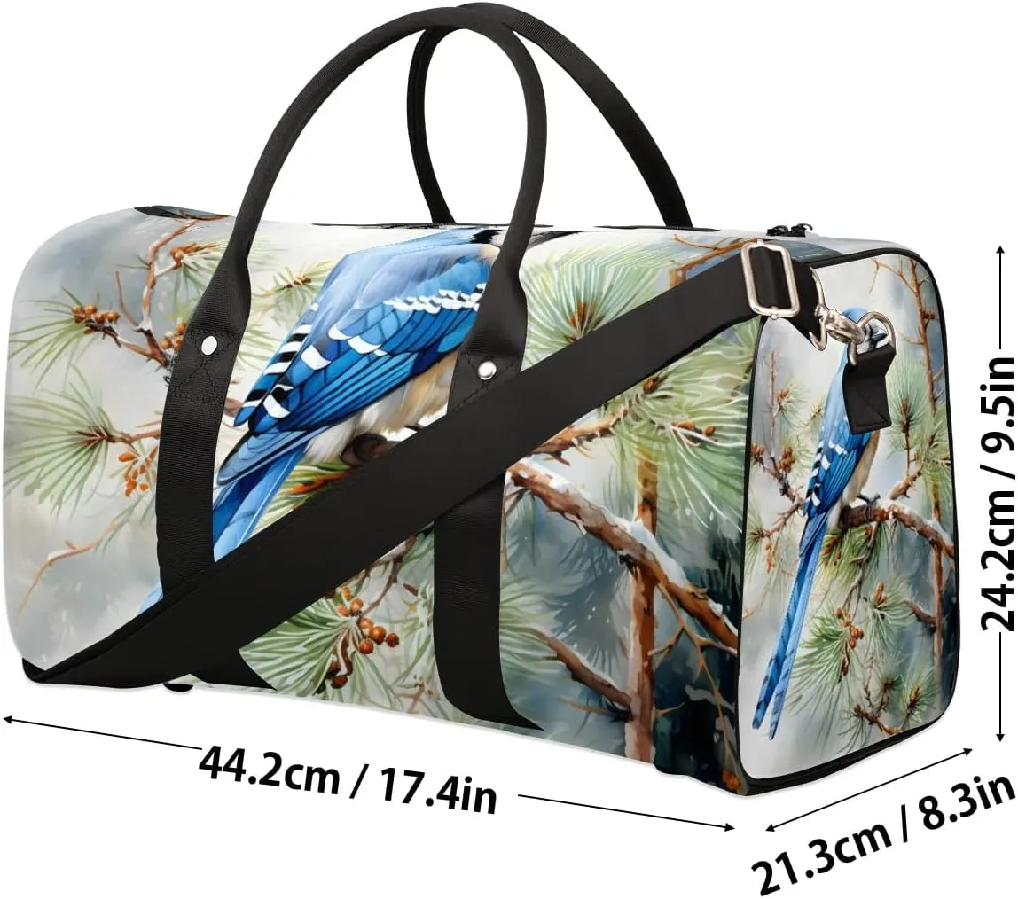 Wild Birds Travel Duffel Bag for Women Men Waterproof Foldable Overnight Weekender Bag Large Capacity Sports Gym Bag
